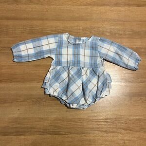 Abby & Evie Blue Plaid Baby Romper